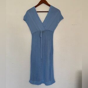Baby Blue Crochet Knit Dress
